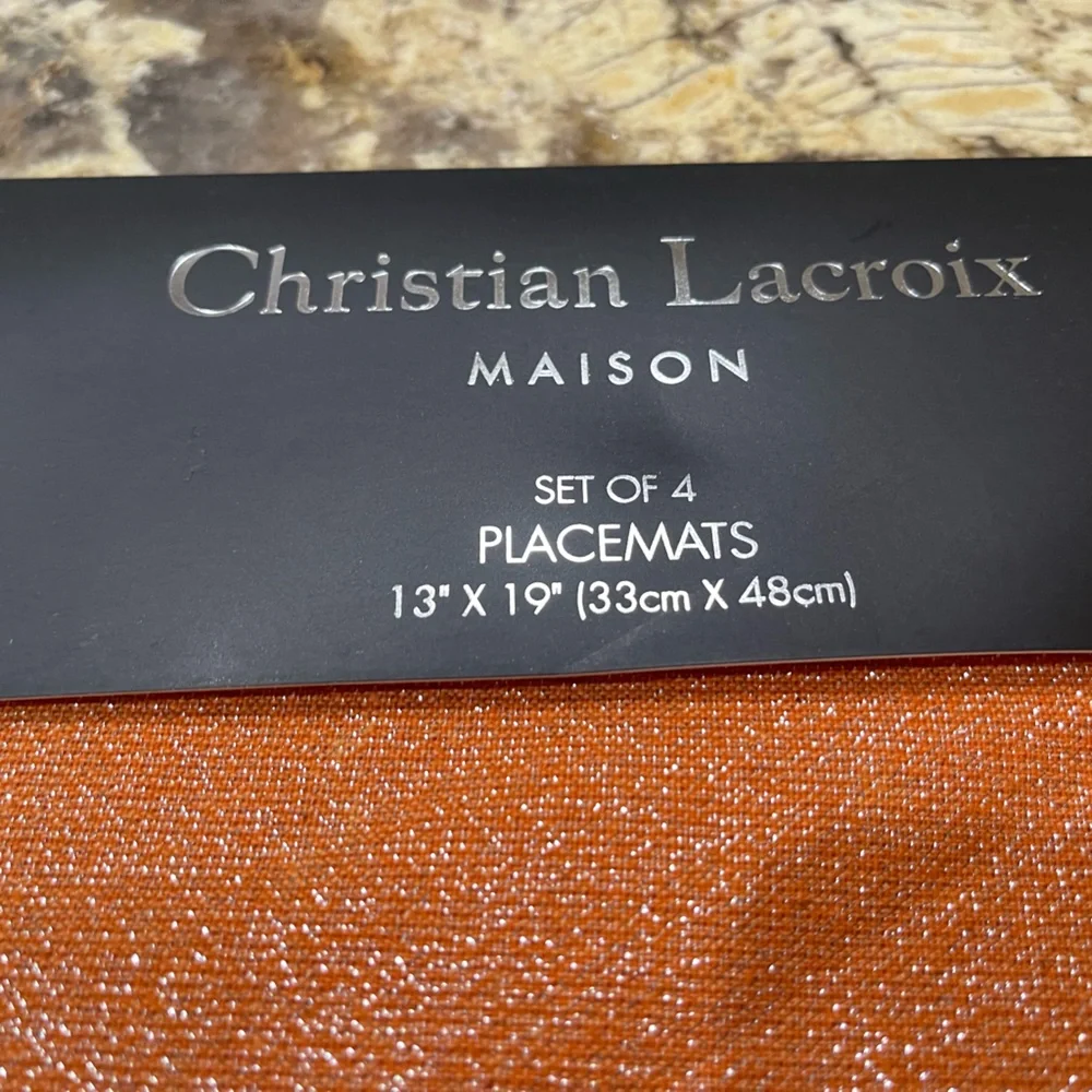 Christian Lacroix luxury halloween Placemat set of 4 - Embroidered spider - NEW